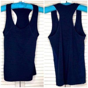 Blue Racerback Athletic Tank Top Poly/spandex S/M